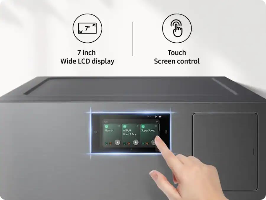 Samsung 5.3 cu. ft. Bespoke AI Laundry Ventless Heat Pump Dryer Combo All-in-One Ultra Capacity Washer with AI Home, Dark Steel, WD53DBA900HZA1