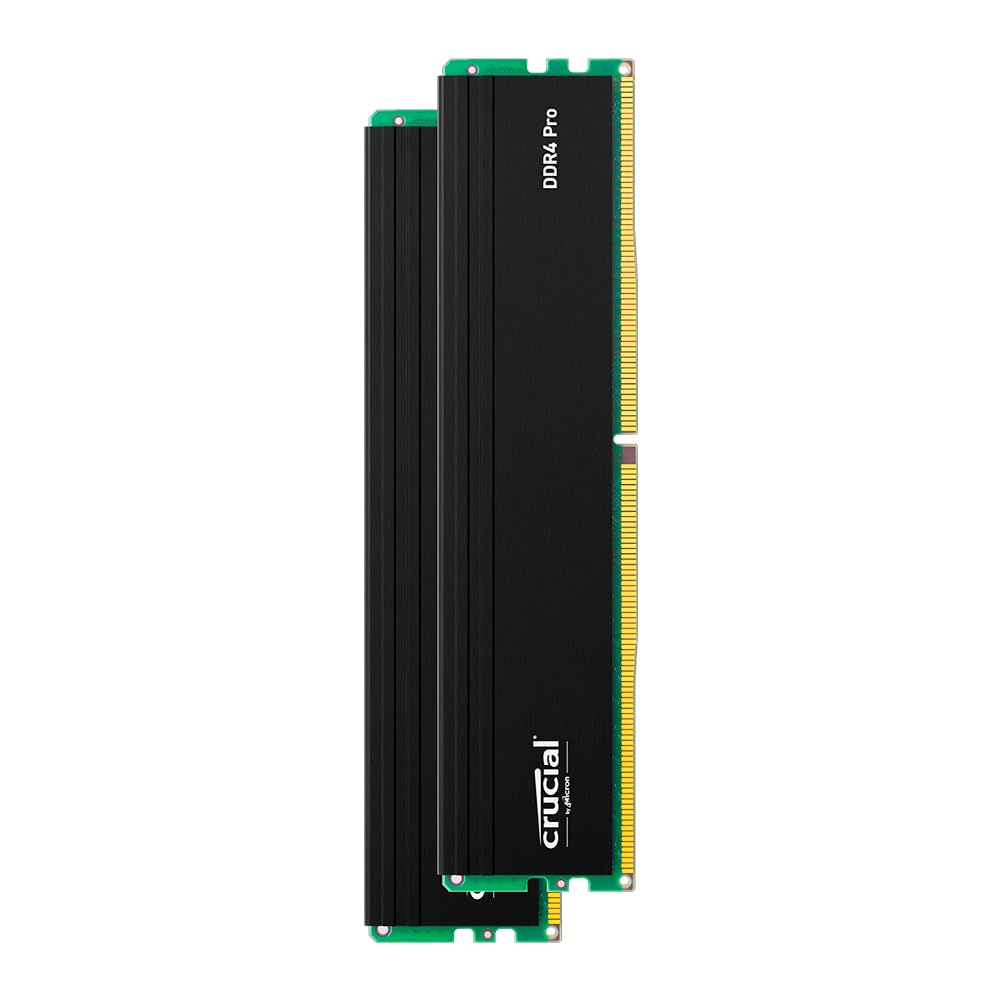 Crucial 32GB DDR4 RAM Kit (2x16GB), 3200MHz (PC4-25600) CL22 Desktop Memory, UDIMM 288-Pin, Downclockable to 2933/2666MHz, Compatible with Intel and AMD Ryzen - CT2K16G4DFRA32A