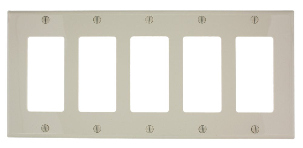 Leviton 1-Gang Decora/GFCI Device Wallplate, Standard Size, Thermoplastic Nylon, Device Mount, 80401-NGY, Gray