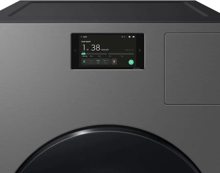 Samsung 5.3 cu. ft. Bespoke AI Laundry Ventless Heat Pump Dryer Combo All-in-One Ultra Capacity Washer with AI Home, Dark Steel, WD53DBA900HZA1