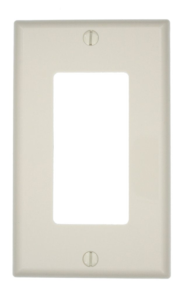 Leviton 1-Gang Decora/GFCI Device Wallplate, Standard Size, Thermoplastic Nylon, Device Mount, 80401-NGY, Gray