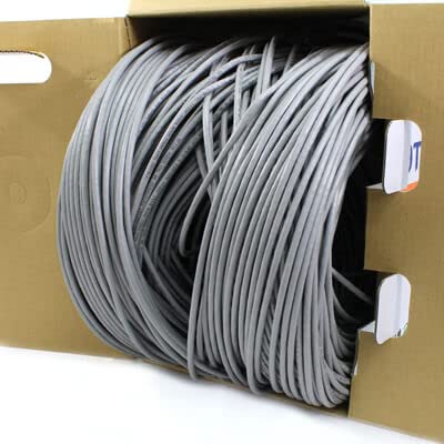 Infinity Cable CAT6 CMR Riser 23AWG UTP, 1000 Feet, 550MHz Solid 100% Pure Copper, UL Certified, Easy to Pull (Reelex II) Box, Gray