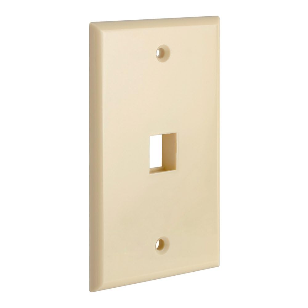 Cmple - 3 Port Keystone Wall Plate Single-Gang Wall Plate with Standard Size Keystone Jack Insert - White