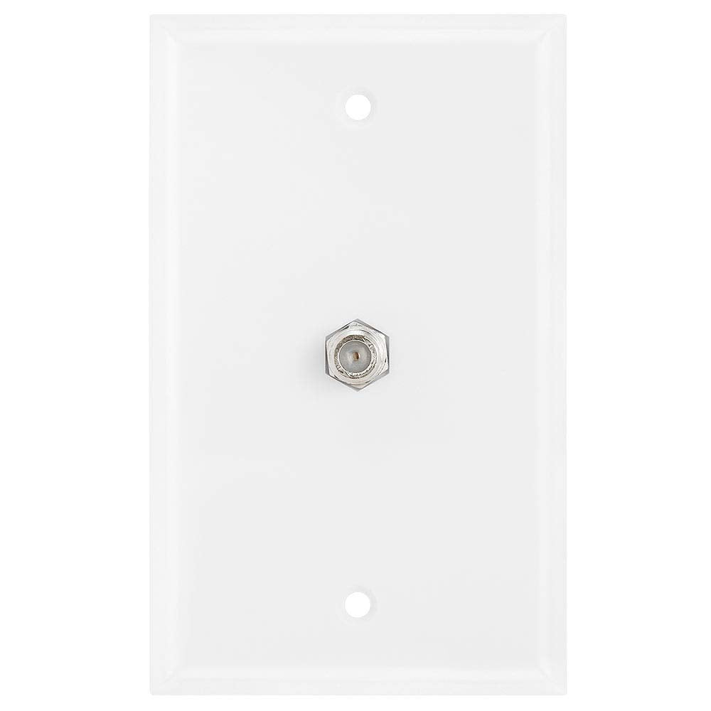 Cmple - Single RJ11 Connector with 6 Conductors Phone Wall Plate Jack 6P6C Telephone Single Jack Wallplate with Screws