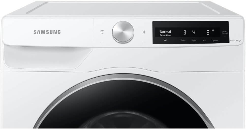 Samsung 2.5 Cu Ft Compact Front Load Washer, Stackable for Small Spaces, 40 Minute Super Speed Washing Machine, Steam Wash Clothes, Self Cleaning, Energy Star Certified, WW25B6900AW/A2, White