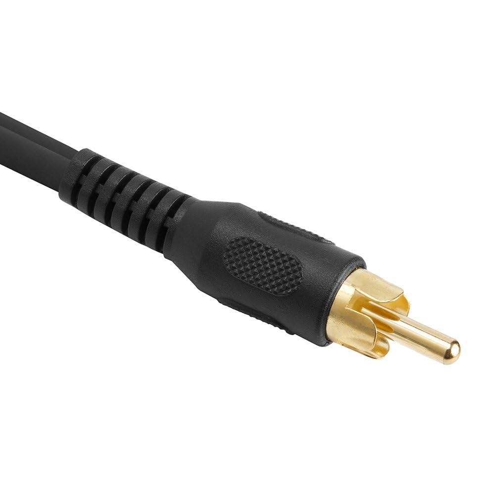 Cmple - 2 RCA Male to 1 RCA Female Stereo Audio Y-Cable, 2 RCA Plugs to 1 x RCA Jack Y-Adapter Subwoofer Cable, Gold Pla