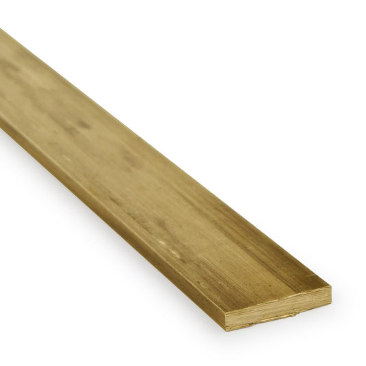 360 Brass Rectangular Bar, Unpolished (Mill) Finish, H02 Temper, ASTM B16, 1/2" Thickness, 3" Width, 12" Length, OnlineMetals