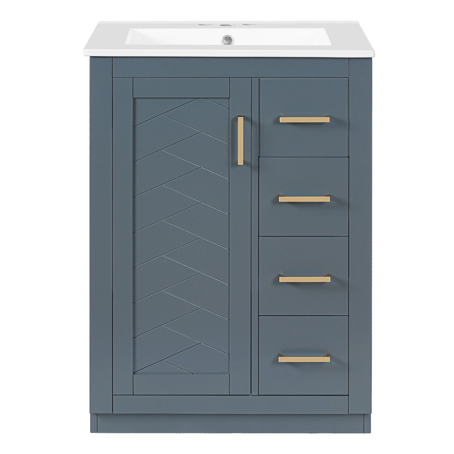Modern Bathroom Vanity With 1 Door And 3 Drawers