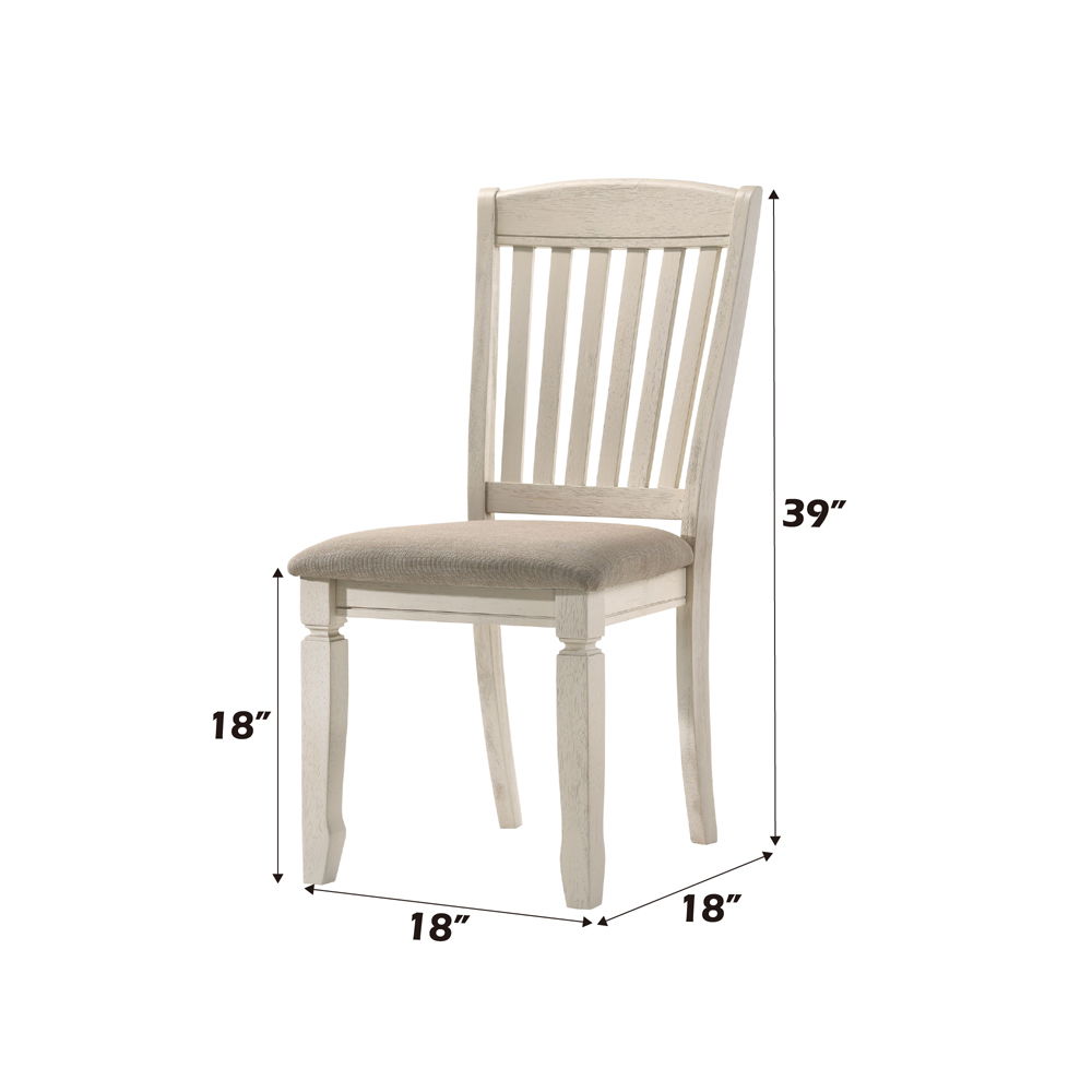 Fedele - Side Chair (Set of 2) - Tan Fabric & Cream