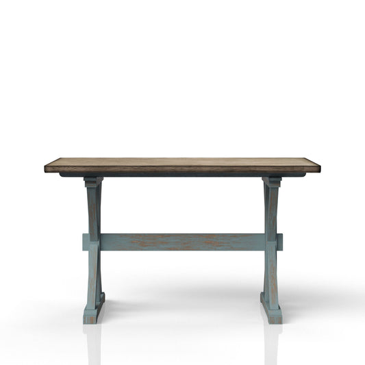 X Based Counter Height Dining Table - Aqua Blue