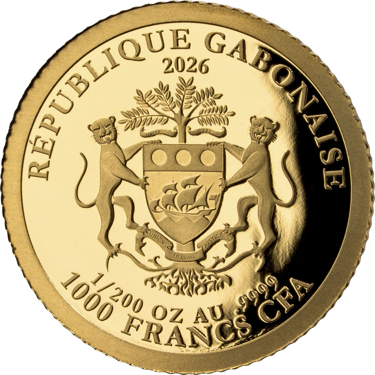 2026 Gabon Year of the Horse 1/200 oz .999 Gold Proof Coin in Assay Card