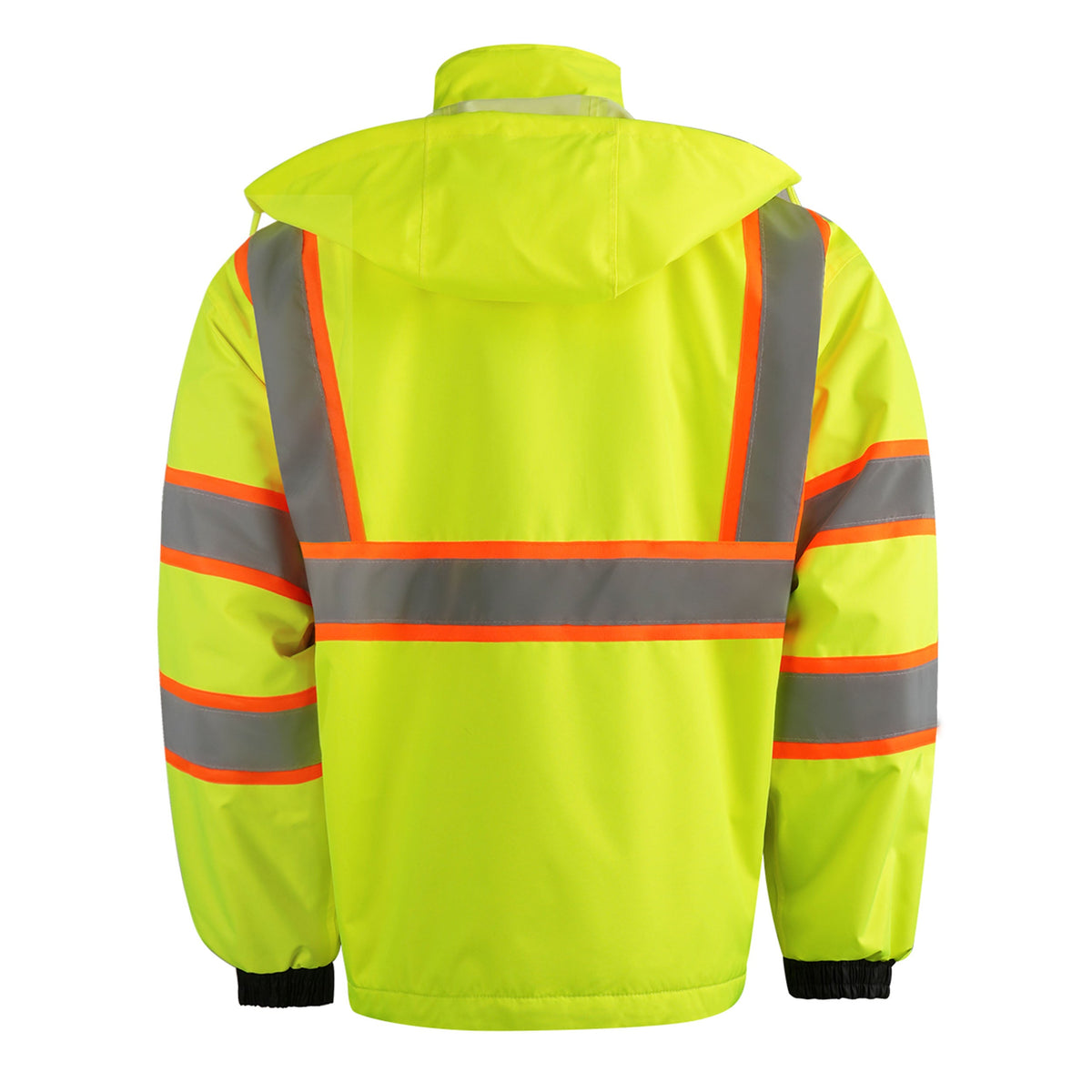 Hi-Vis Class 3 Zip-Up Jacket with Hood – Double Strip
