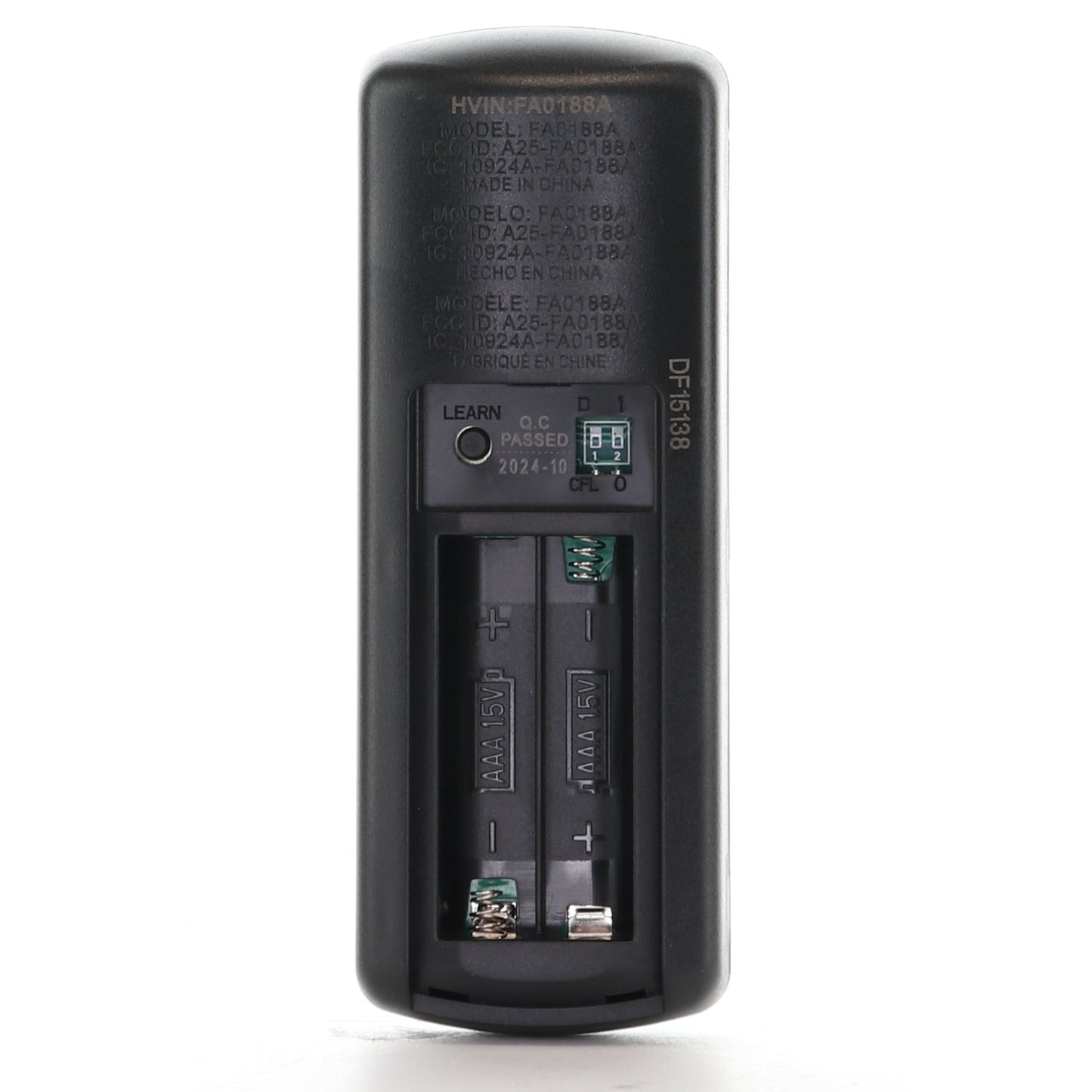Harbor Breeze FA0188A Ceiling fan Remote Control for Boltz III, Mac III, Reverdy, and Crestwell Fans - A25-FA0188A