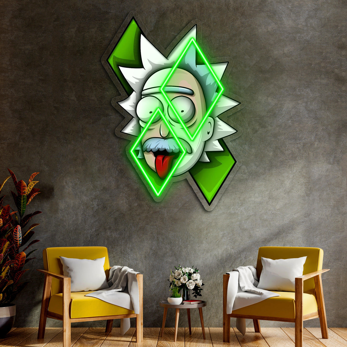Neon LED Rick and Morty Handcrafted Vibrant Anime Pop Culture