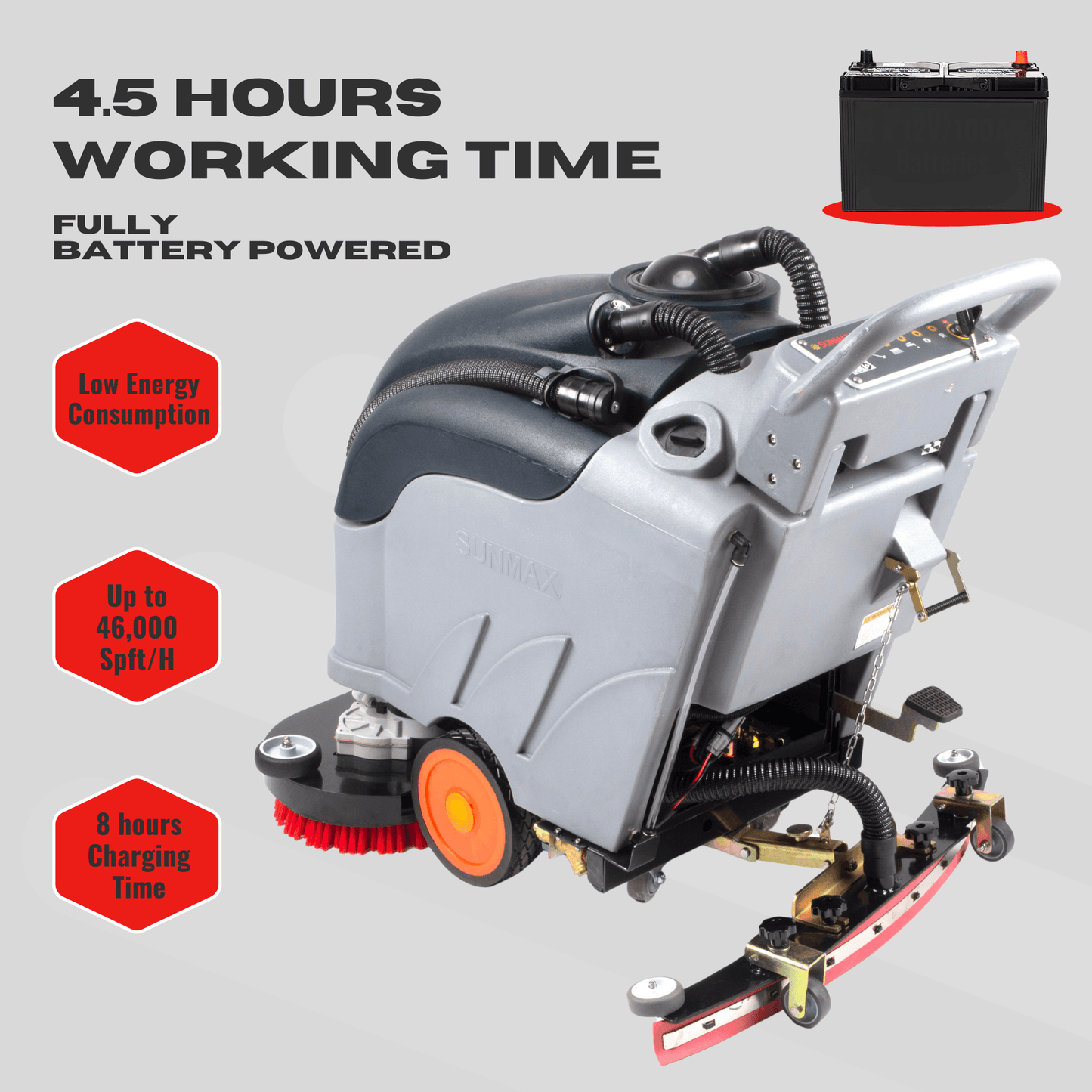 RT50DW 28" Self-Propelled Dual-Brush Floor Scrubber — Clean Large Floors Faster With Less Labor