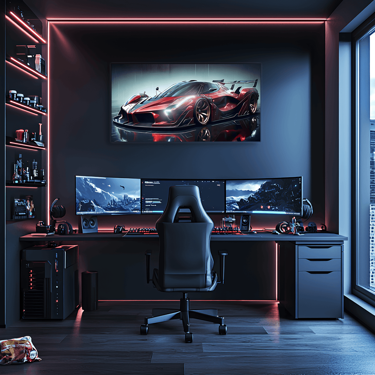 Car Neon LED Wall Art Sign - Modern Automotive Wall Decor Design