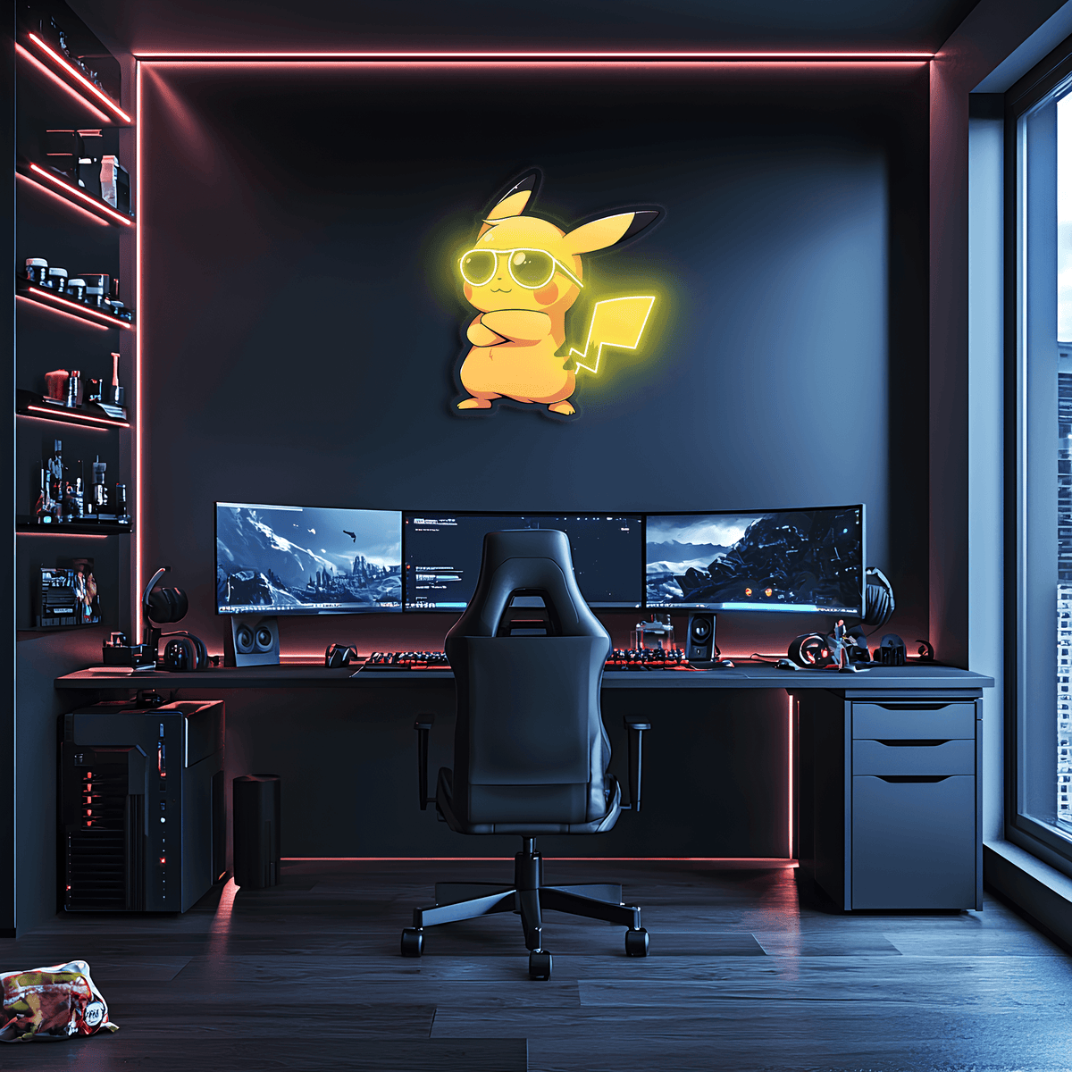 LED Neon Sign - Pikachu Pokemon Anime UV Print Wall Decoration