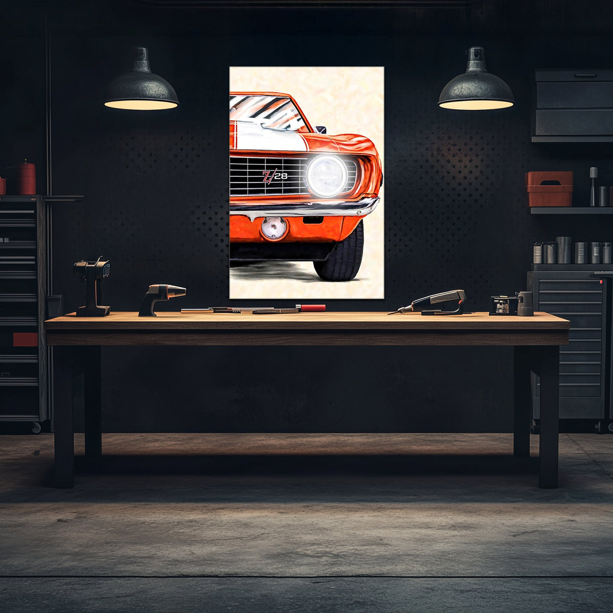 Car Neon LED Wall Light Sign - UV Printed Acrylic Garage Art