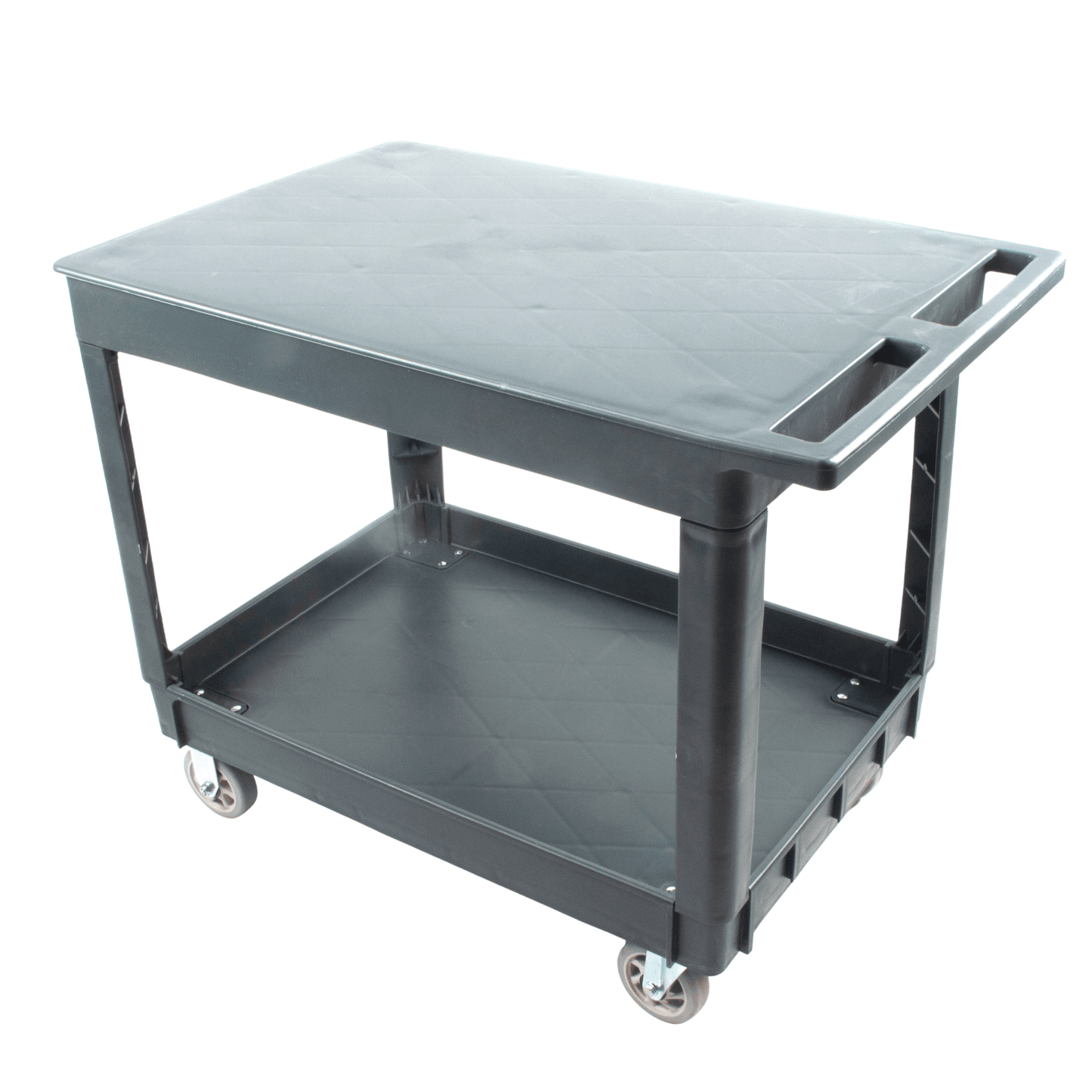 SC2500DP Heavy-Duty Utility Cart with Flat Top Shelf – 2-Tier Rolling Service Cart