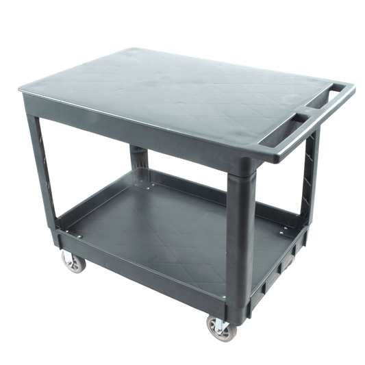 SC2500DP Heavy-Duty Utility Cart with Flat Top Shelf – 2-Tier Rolling Service Cart