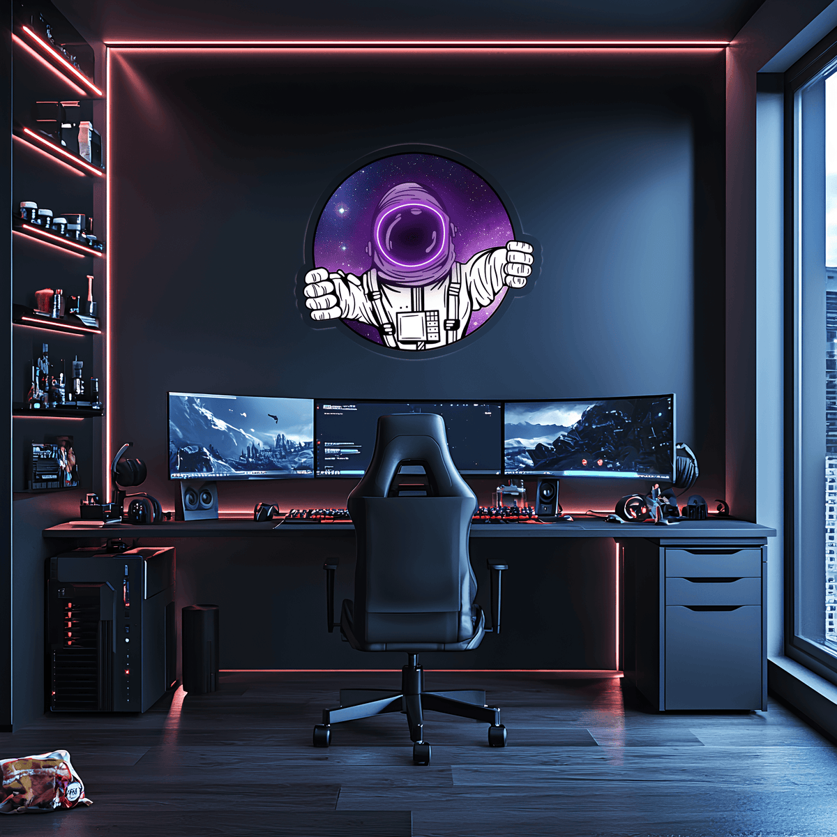 Hand-Crafted Astronaut Neon Sign UV Print LED - Modern Wall Art