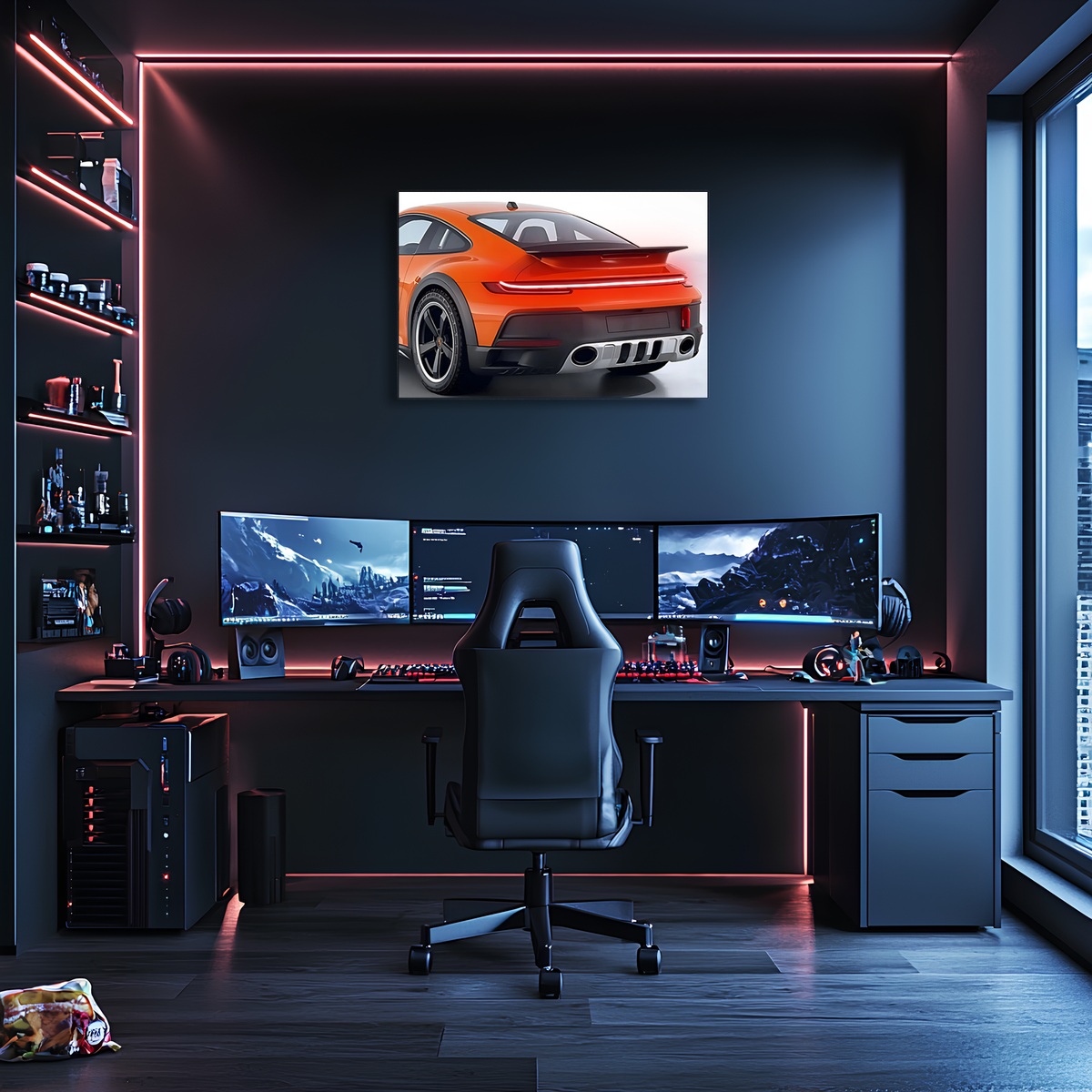 Neon LED Car Wall Sign Modern Automotive Art Garage Decor for Man Cave and Living Room