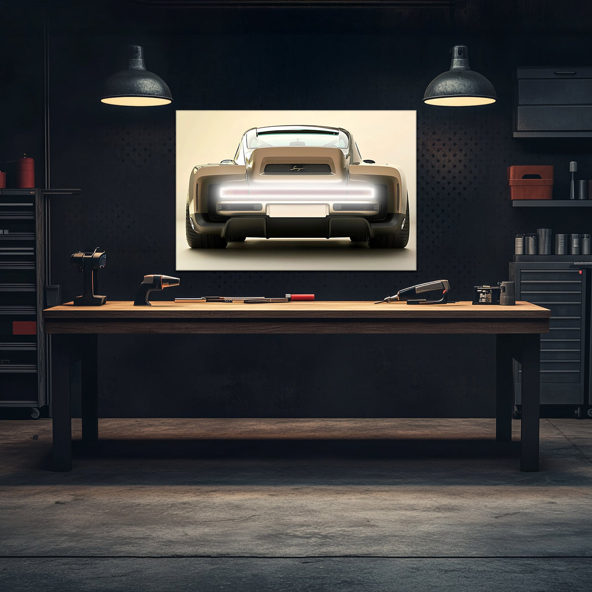 Car LED Neon Wall Garage Sign - Premium UV Printed Acrylic Automotive Wall Decor