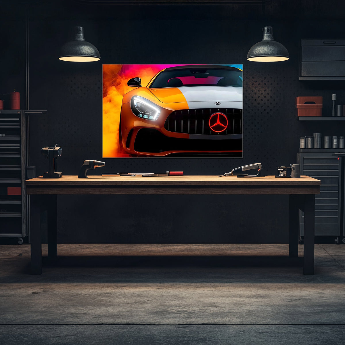 Neon LED Acrylic Car Wall Art Sign - Glowing Automotive Design