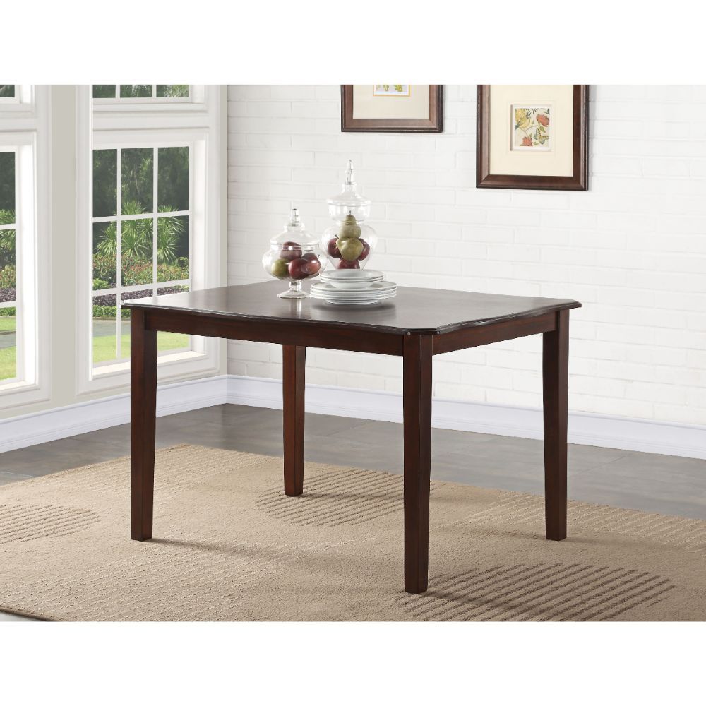 Ingeborg - 5 Piece Dining Set - Black Synthetic Leather & Espresso