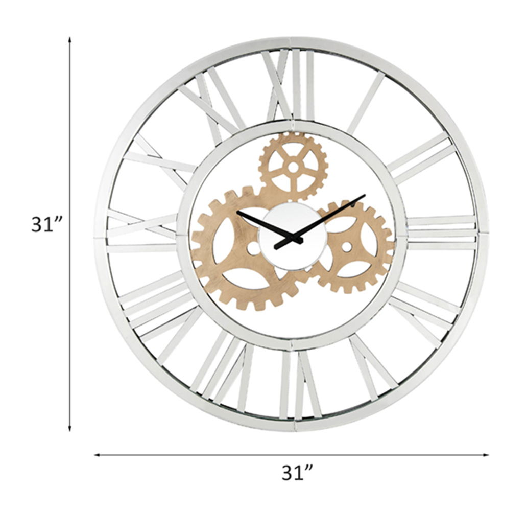 Dominic - Wall Clock - Mirrored