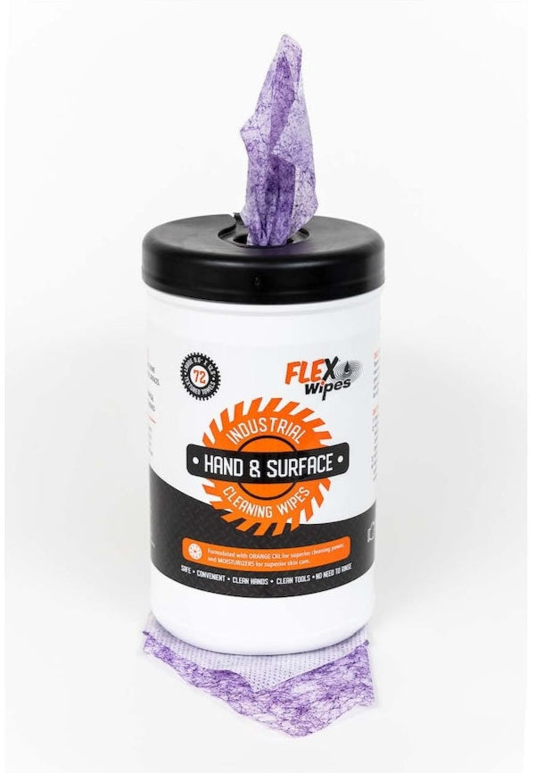 FLEXWIPES Mechanics Wipes Industrial 72 count canister - 6 pack