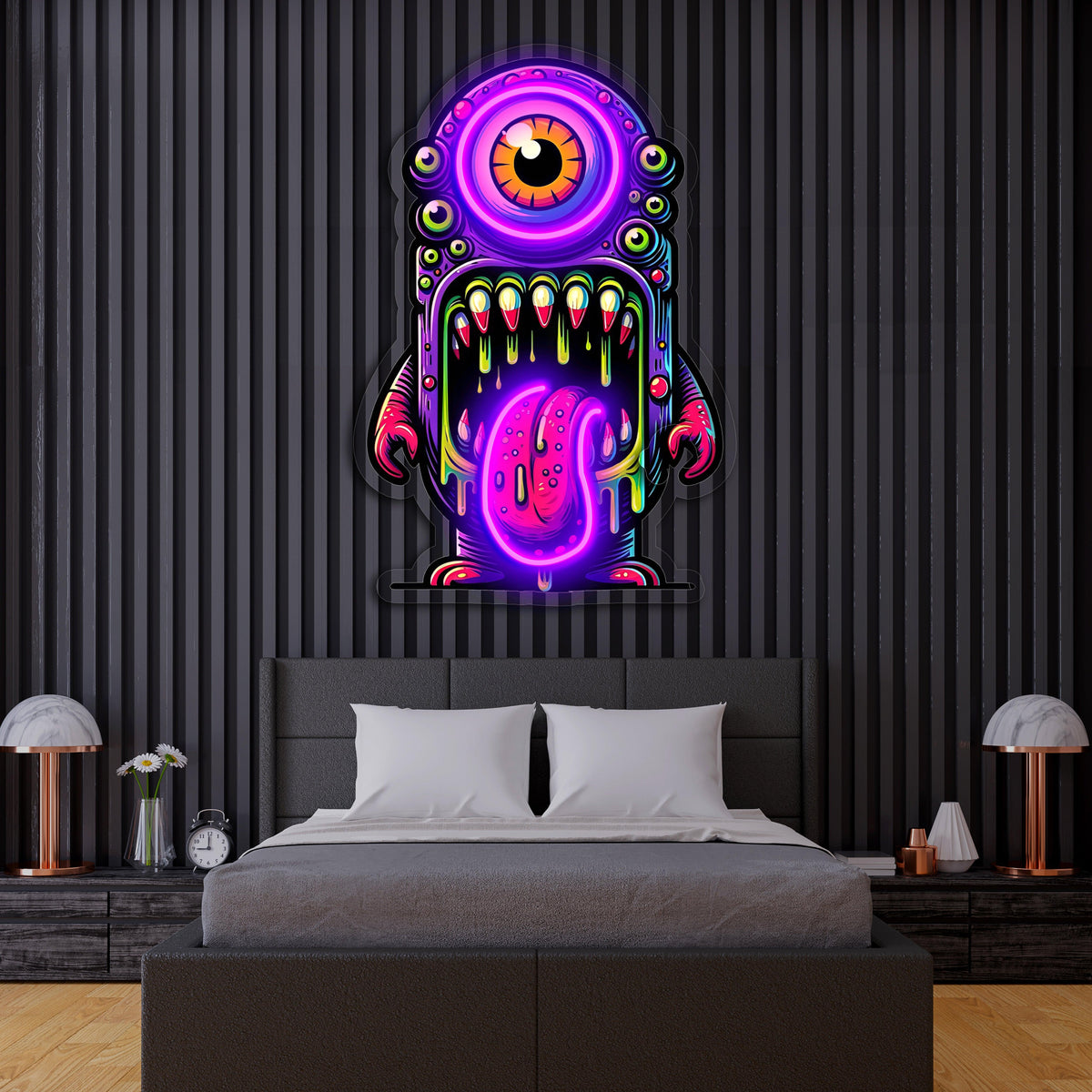 Skull UV Printed LED Neon Sign - Edgy Glowing Wall Light Decor