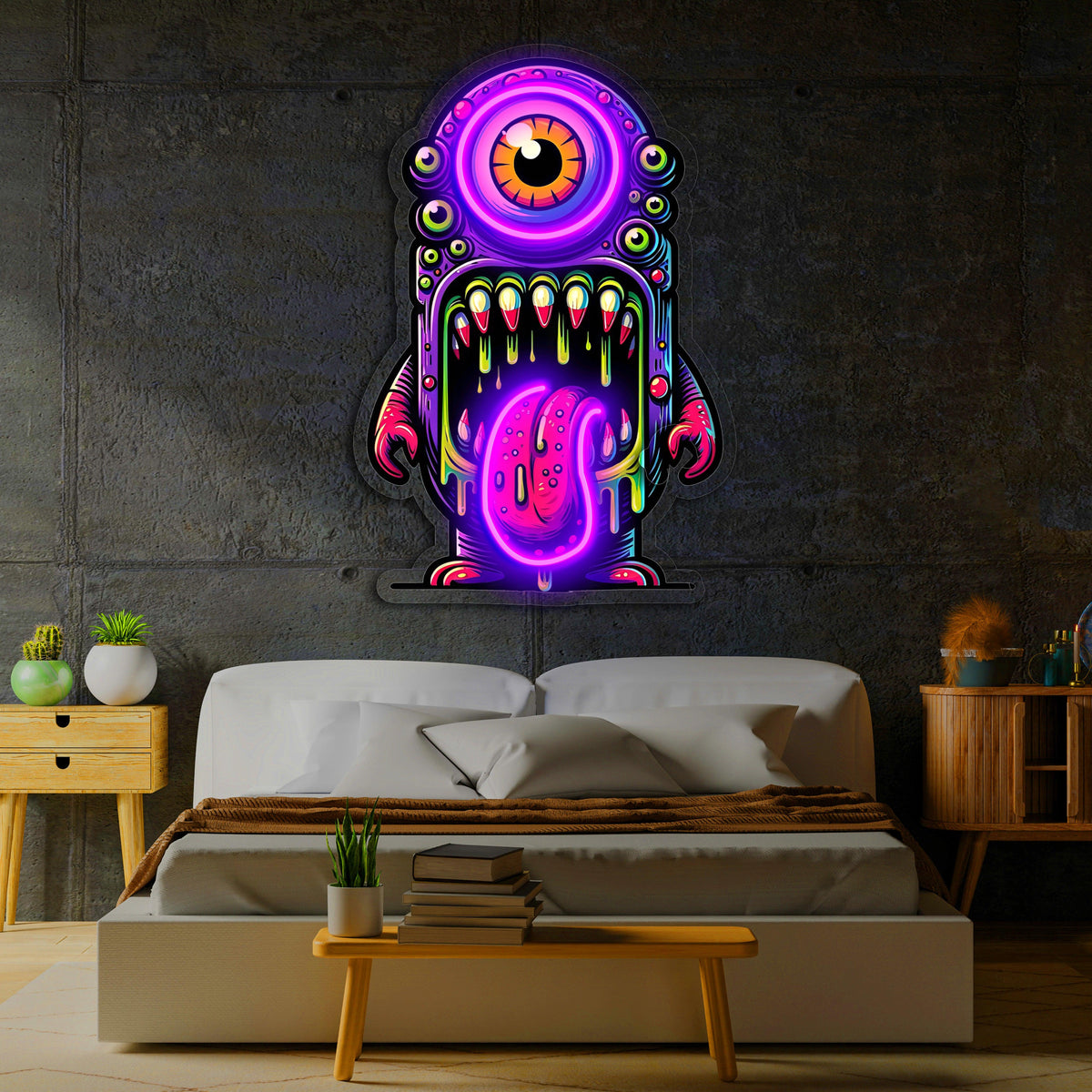 Skull UV Printed LED Neon Sign - Edgy Glowing Wall Light Decor