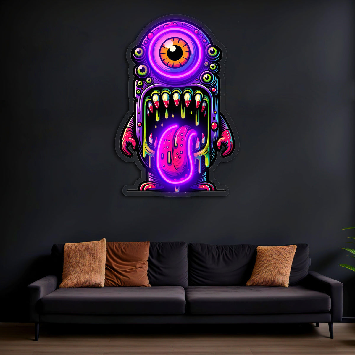 Skull UV Printed LED Neon Sign - Edgy Glowing Wall Light Decor