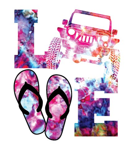 4x4 Love Ice Dye Decal