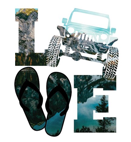 4x4 Love Mountain Lake Decal