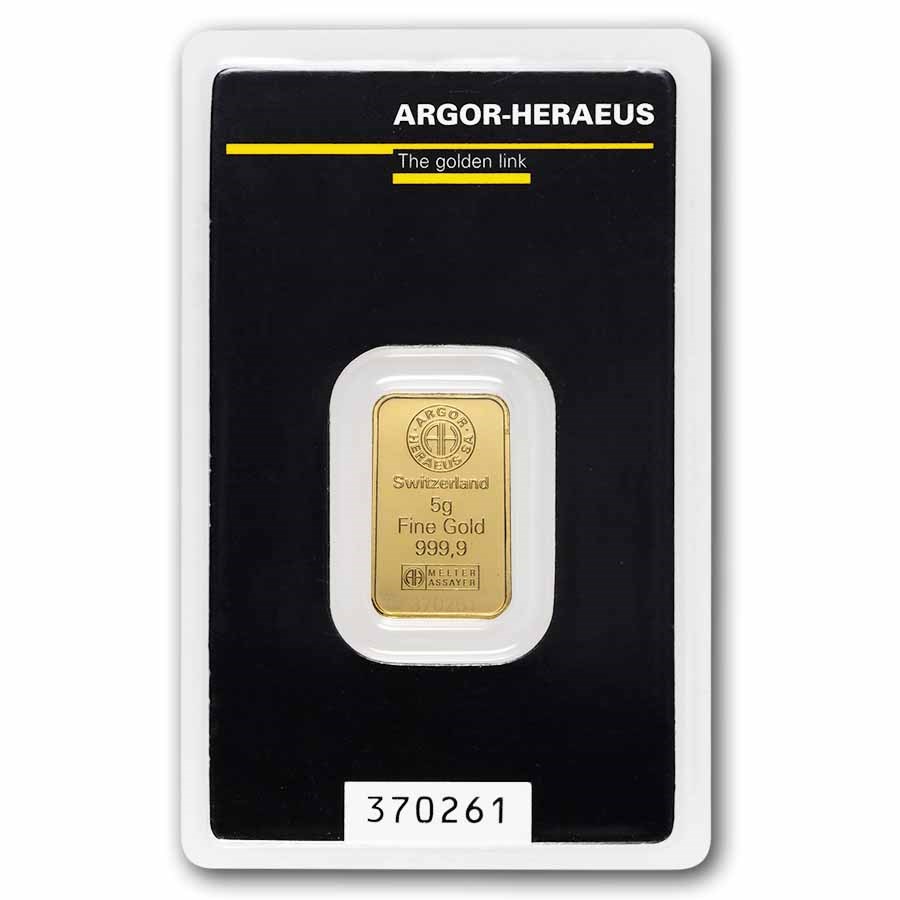 5 Gram Gold Bar .9999 Fine In Assay 0.1607 Oz