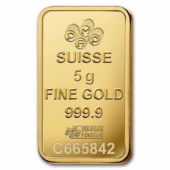 5 Gram Gold Bar .9999 Fine PAMP Lady Fortuna Veriscan In Assay 0.1607 Oz