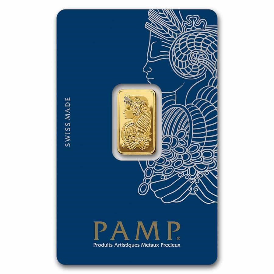 5 Gram Gold Bar .9999 Fine PAMP Lady Fortuna Veriscan In Assay 0.1607 Oz