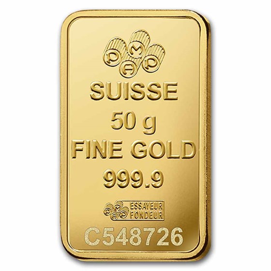 50 Gram Gold Bar PAMP Suisse Lady Fortuna Veriscan .9999 Fine In Assay