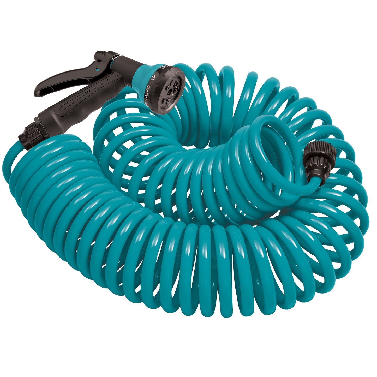 50' Blue Coil Hose w/8-Pattern Plastic Nozzle 27436