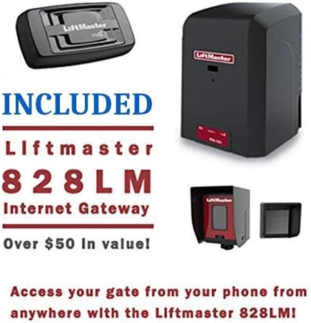 FAS LiftMaster RSL12U Residential/Light Commercial Slide Gate Operator - 12VDC Motor, Rust-Resistant Steel, Gray, Key Lock, Internet Gateway Included