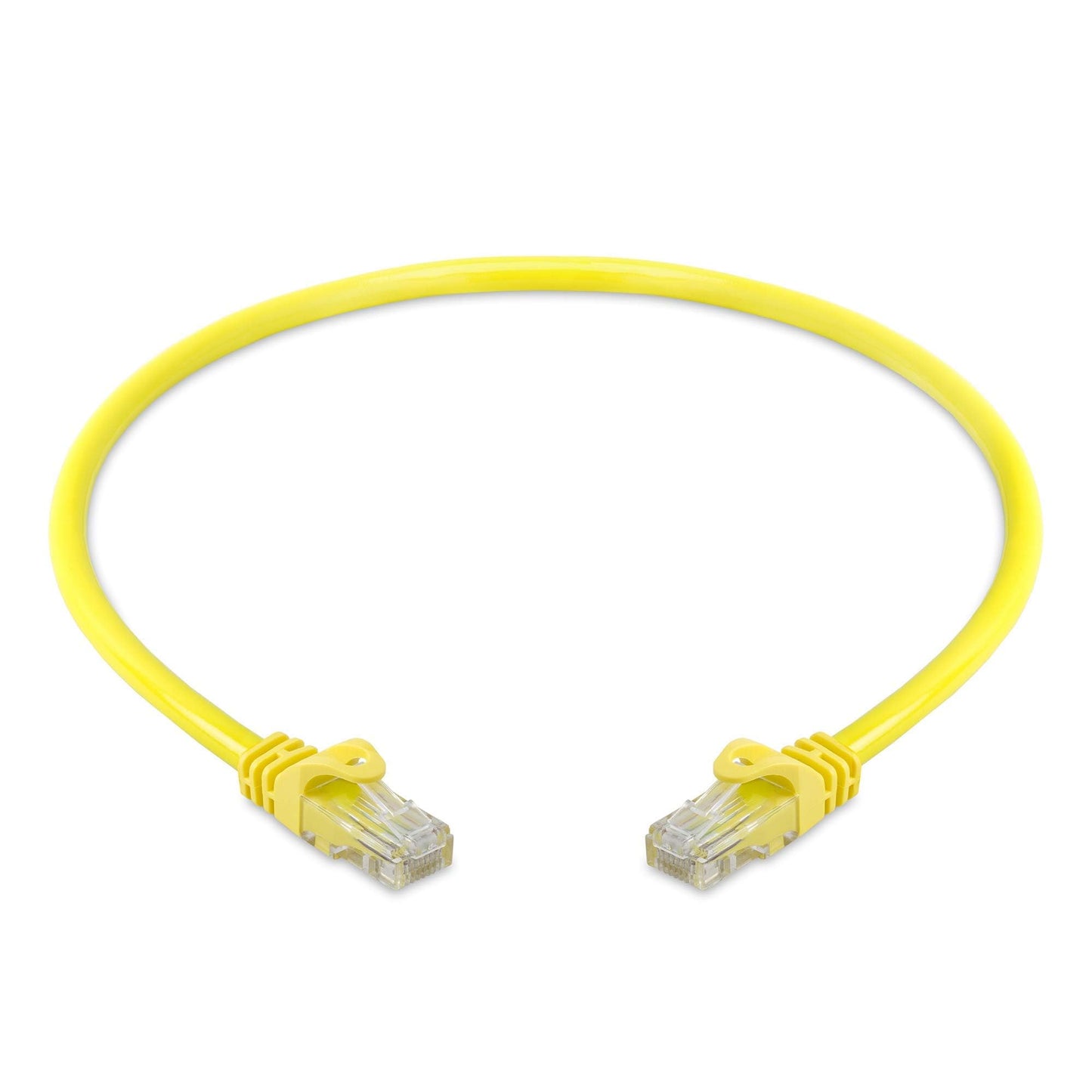 Cmple - RJ45 Cat-6 Ethernet Patch Internet Cable, High Speed Cat6 Network Cable 10 Gigabit, Cat 6 Ethernet LAN Cord with Gold Plated RJ45 Connectors - 5 Feet Yellow