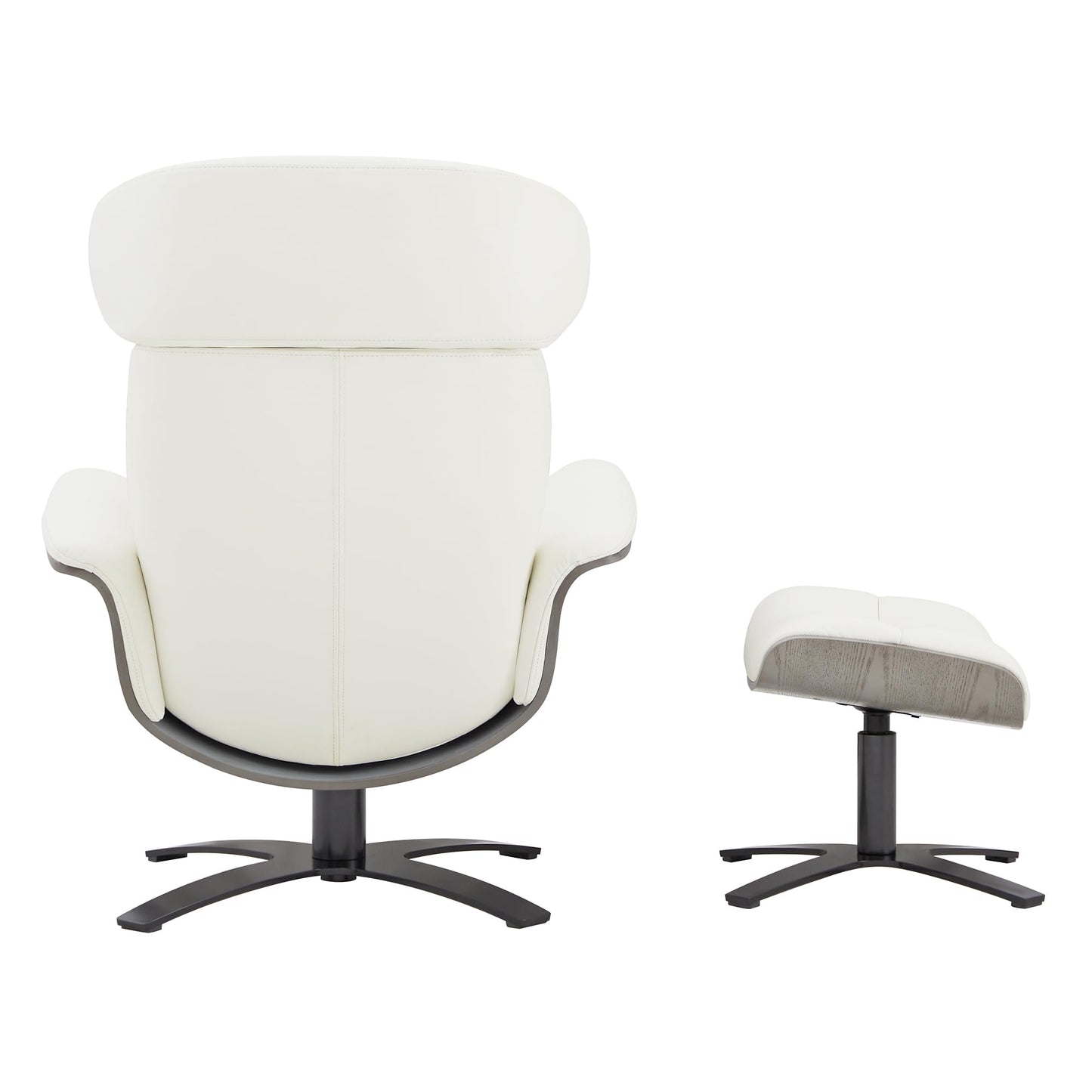 CHITA Genuine Leather Reclining Swivel Chair with Adjustable Headrest and Ottoman for Living Room, Office, Saddle