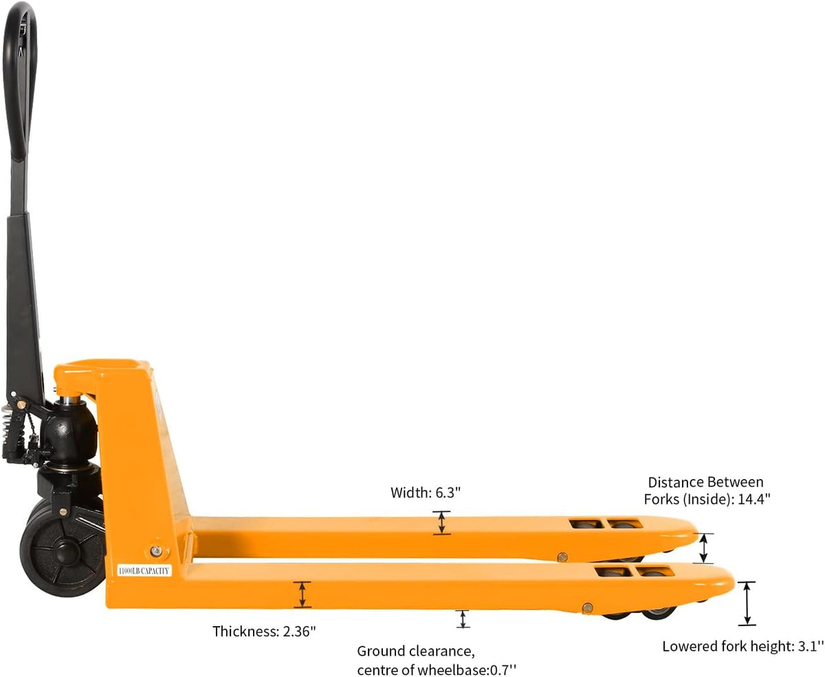 Tory Carrier Pallet Jack 11000lbs Capacity, Heavy Duty Manual Pallet Truck 48" x 27" Forks