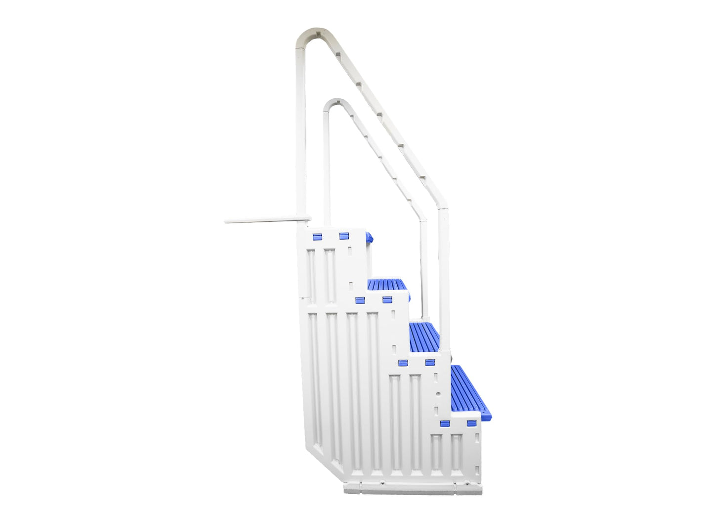 Confer Plastics Step-1X: Sturdy Above Ground Entry System with Dual Handrails and Slip-Resistant Steps, Easy Installation, Supports up to 400 lbs - Proudly Made in USA. Warm Grey with Grey Treads