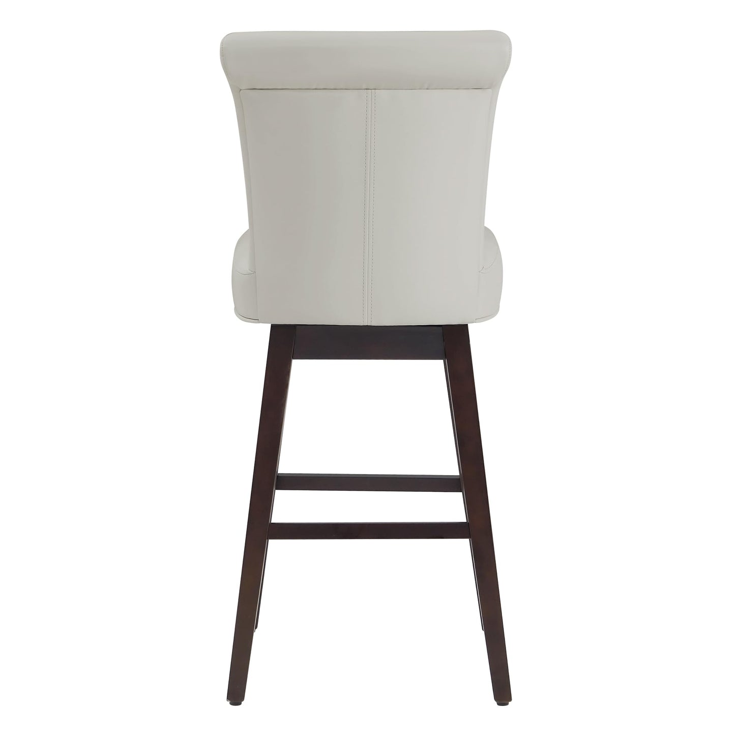 CHITA 30 Inch Counter Height Swivel Bar Stools Set of 2, FSC Certified Modern Upholstered Faux Leather Swivel Barstool Chairs with Back, Black