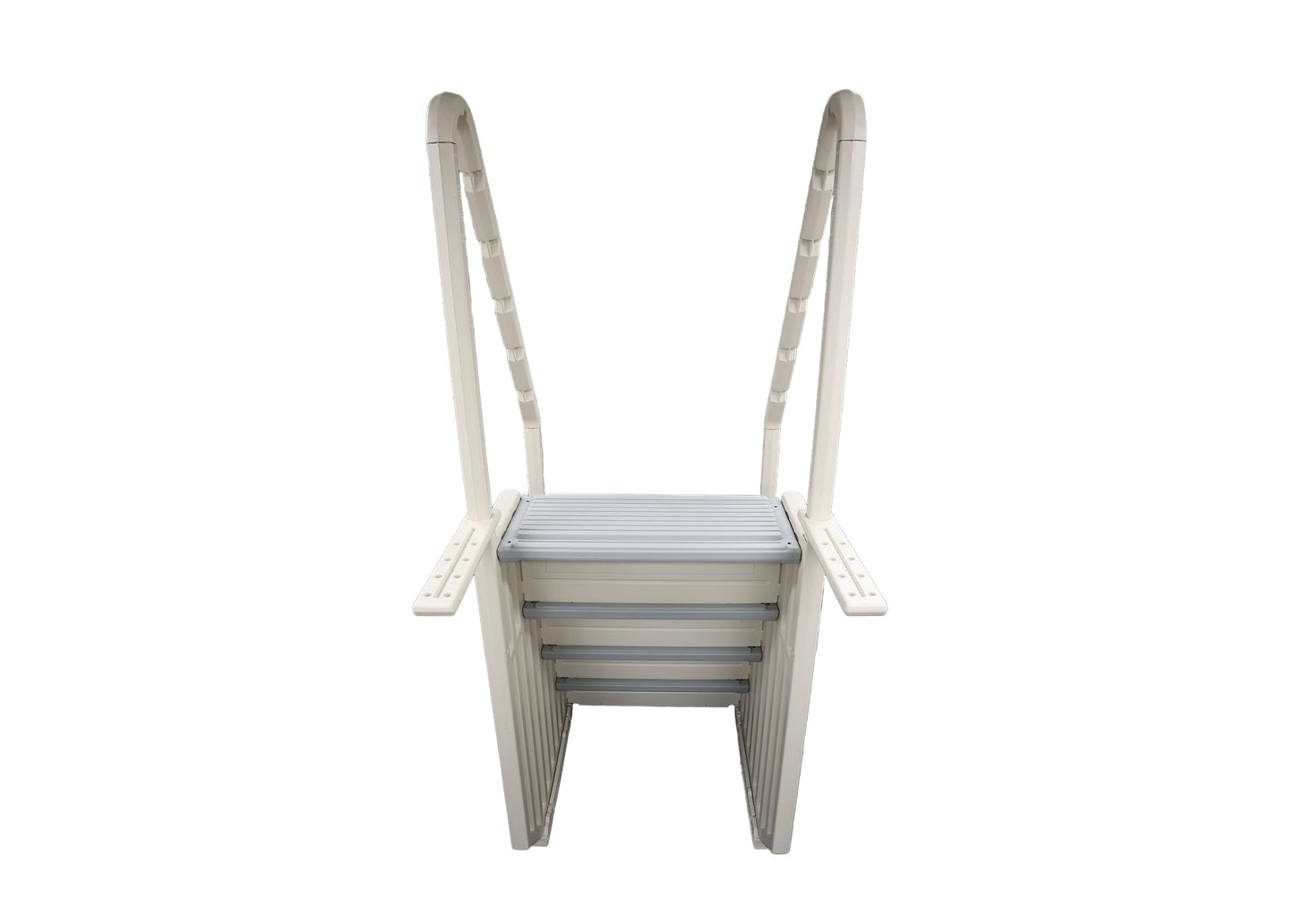 Confer Plastics Step-1X: Sturdy Above Ground Entry System with Dual Handrails and Slip-Resistant Steps, Easy Installation, Supports up to 400 lbs - Proudly Made in USA. Warm Grey with Grey Treads