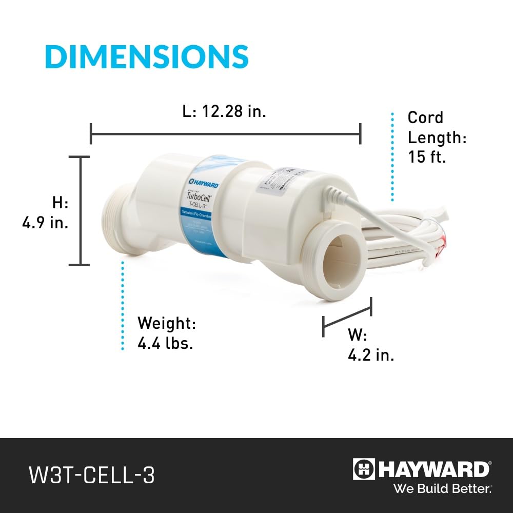 Hayward W3T-CELL-15 TurboCell Salt Cell for Pool Chlorination, In-Ground Swimming Pools up to 40,000 Gallons