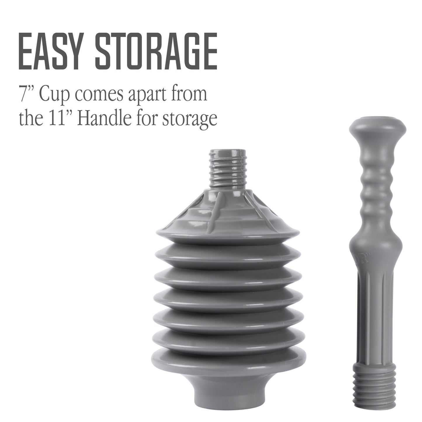 Bellows Accordion Toilet Plunger (Grey)